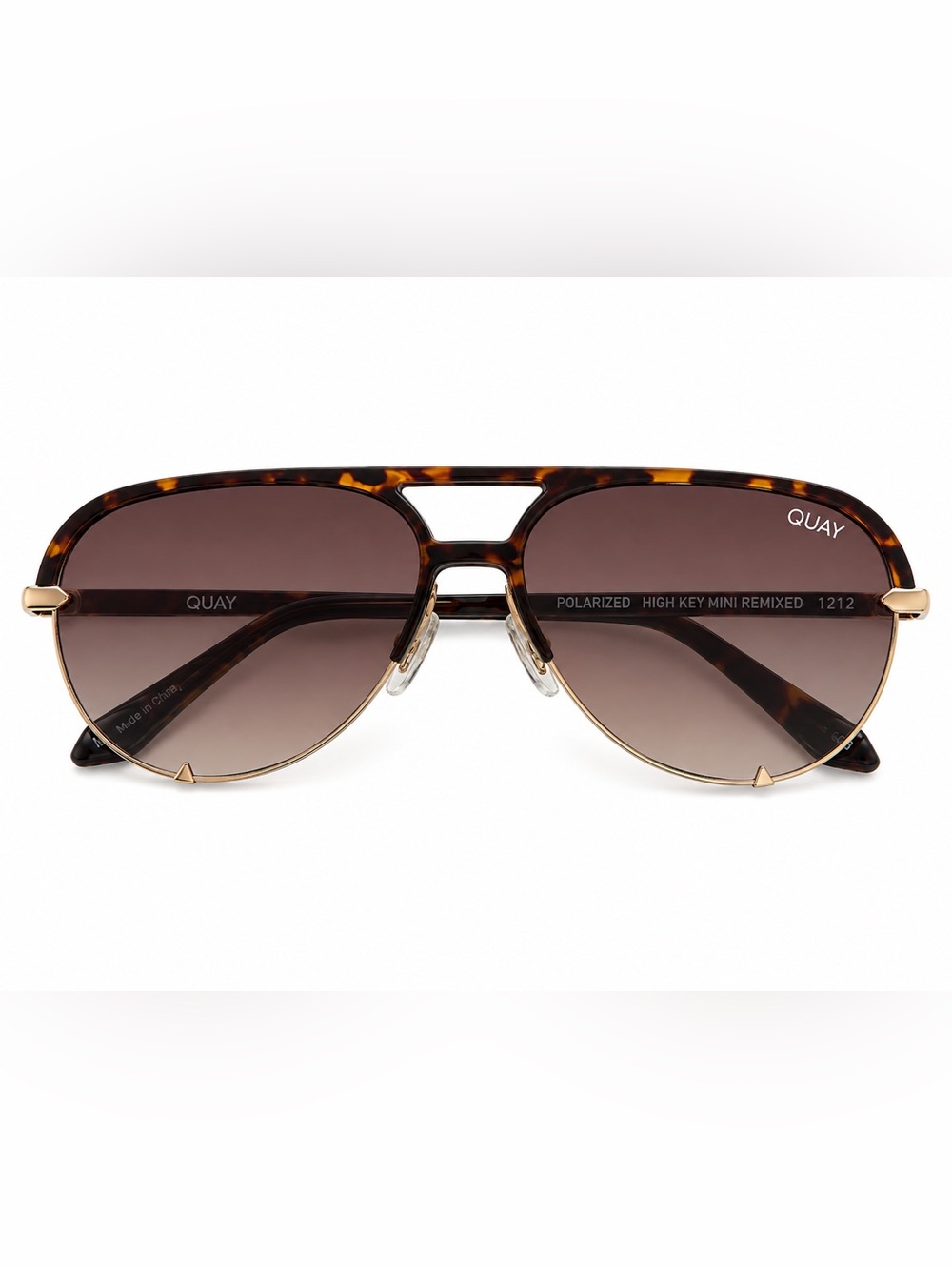 Quay Australia Tortoiseshell Aviator Sunglasses - Brown Gradient Lenses